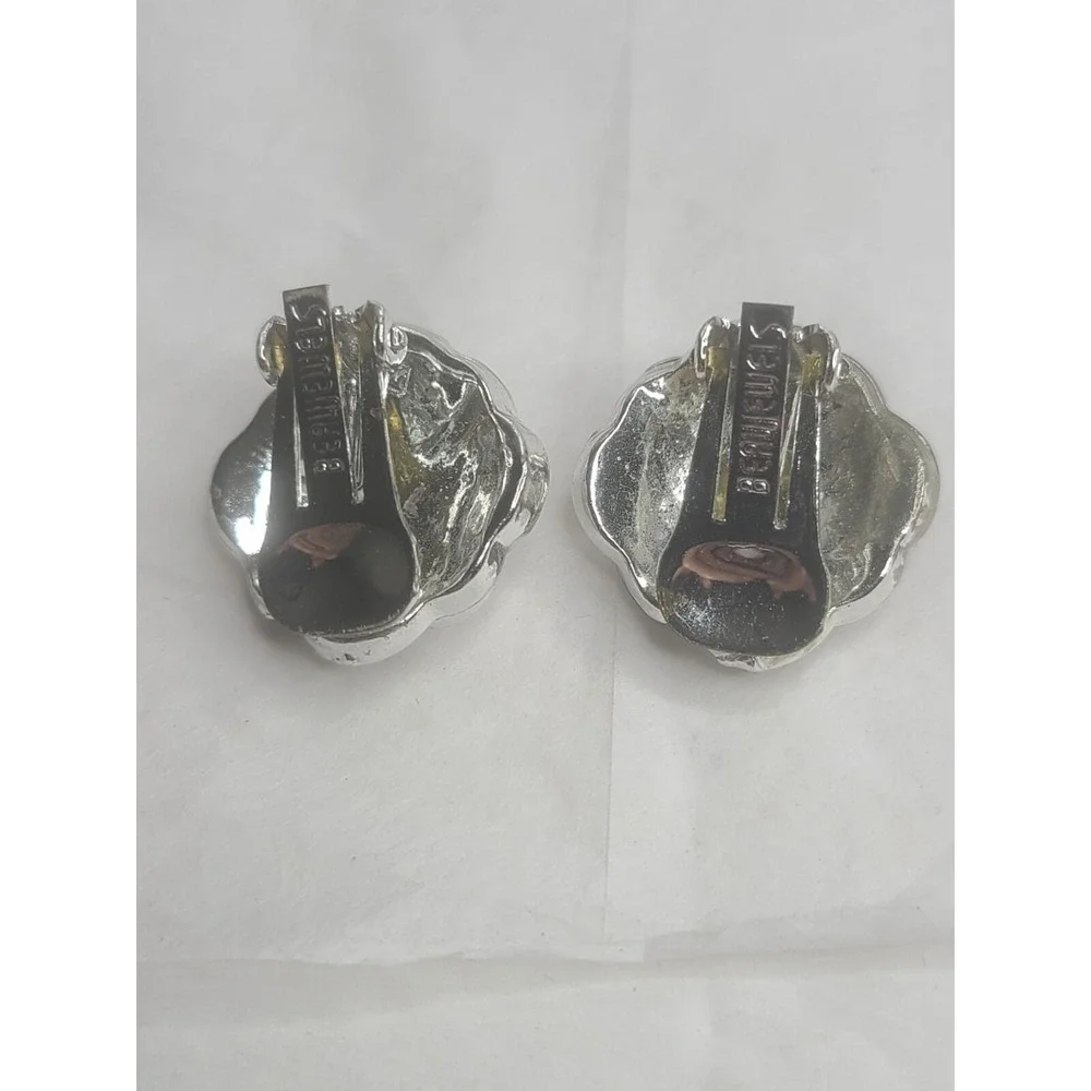 Beau Jewels Vintage Silver Tone Clip-On Earrings